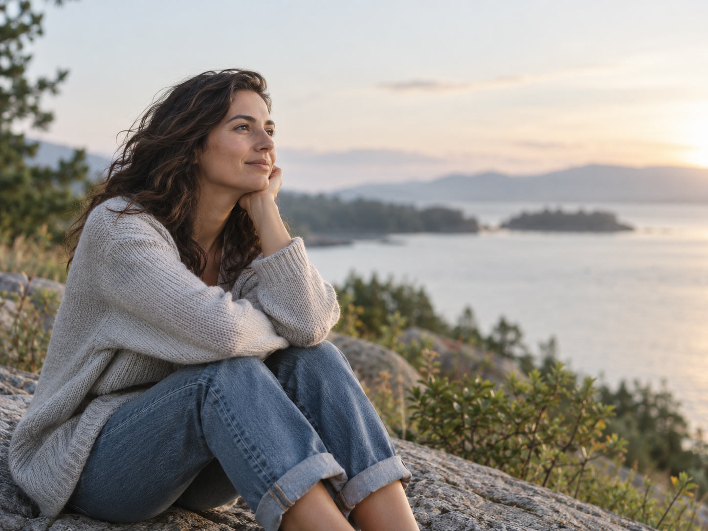 Individual reflecting during a period of life change
